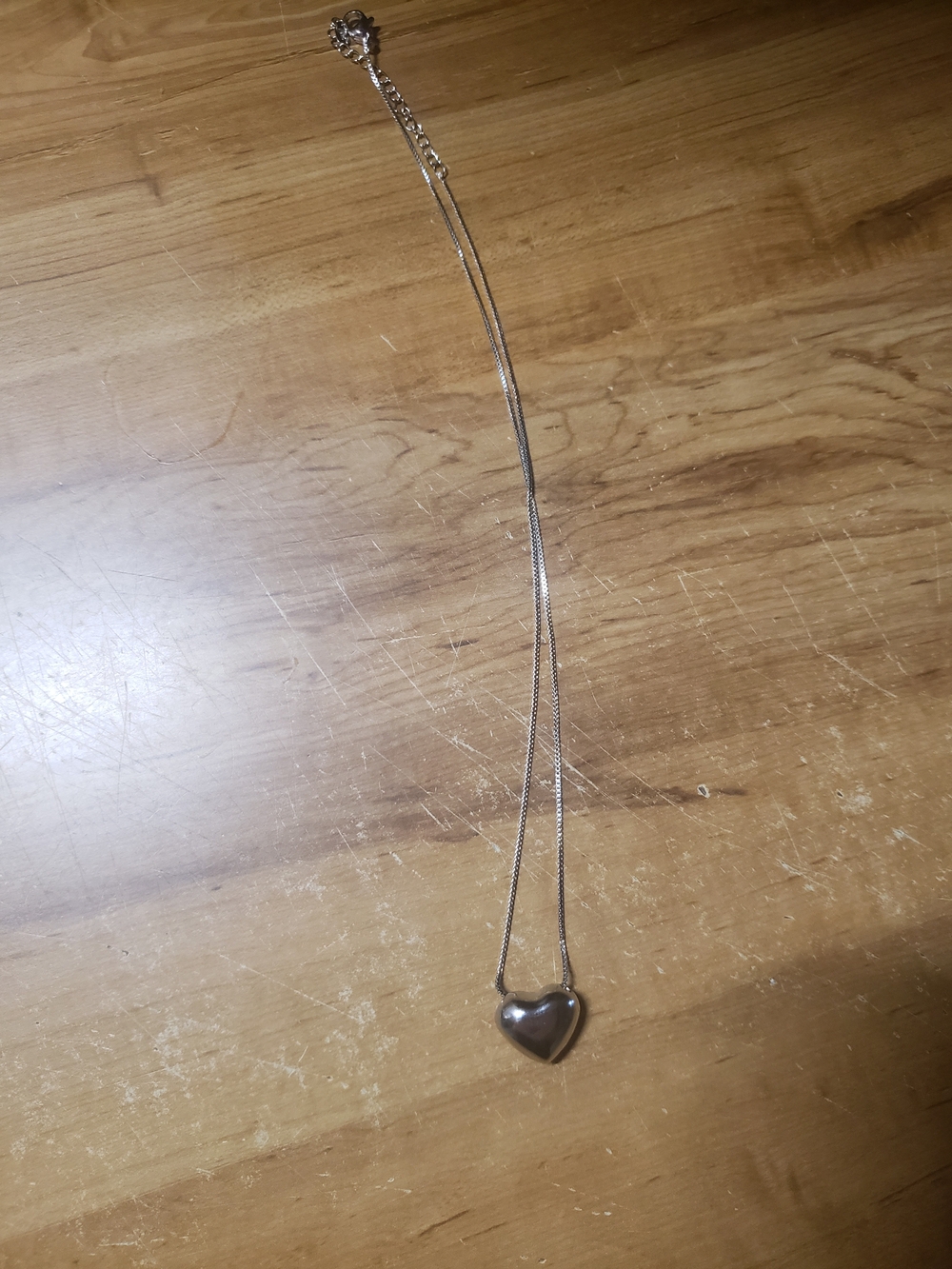 Silver Heart Pendant Necklace - Women's Jewelry
